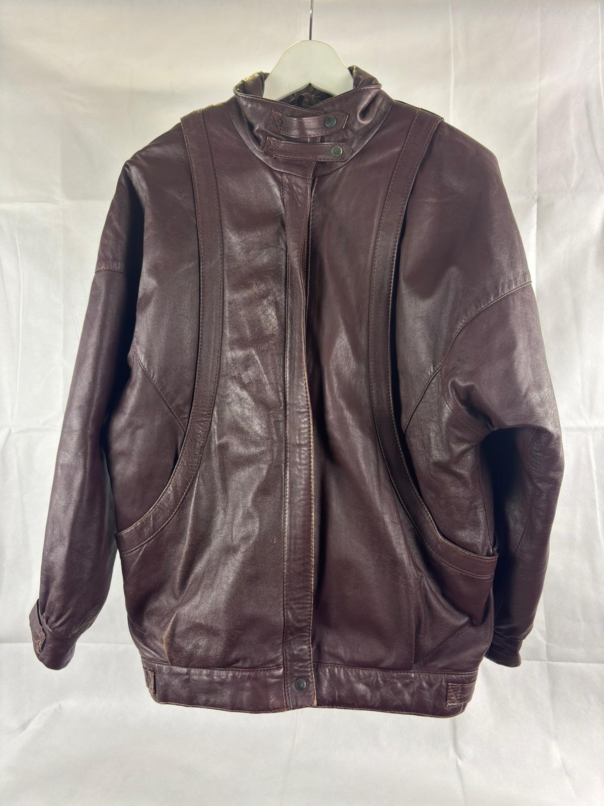 Giacca di pelle Bordeaux(vera pelle)
