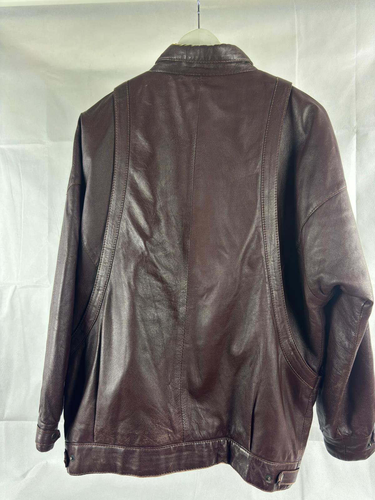 Giacca di pelle Bordeaux(vera pelle)